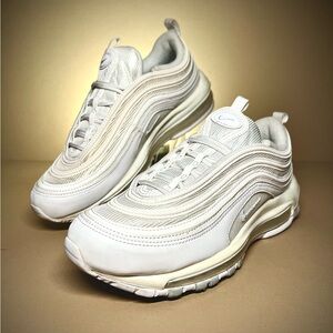 Nike Air Max 97 Triple White Mens Size 9 Athletic Shoes Sneakers 921733-100